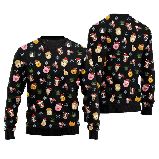 2026 Christmas Farm Animal Cute Ugly Christmas Sweater - Moonbestprint