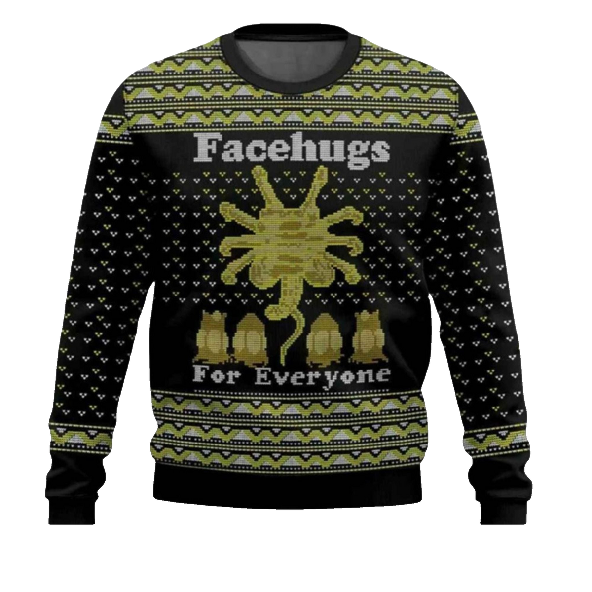 2026 Christmas FaceHugs For Everyone Alien Ugly Sweater - Moonbestprint