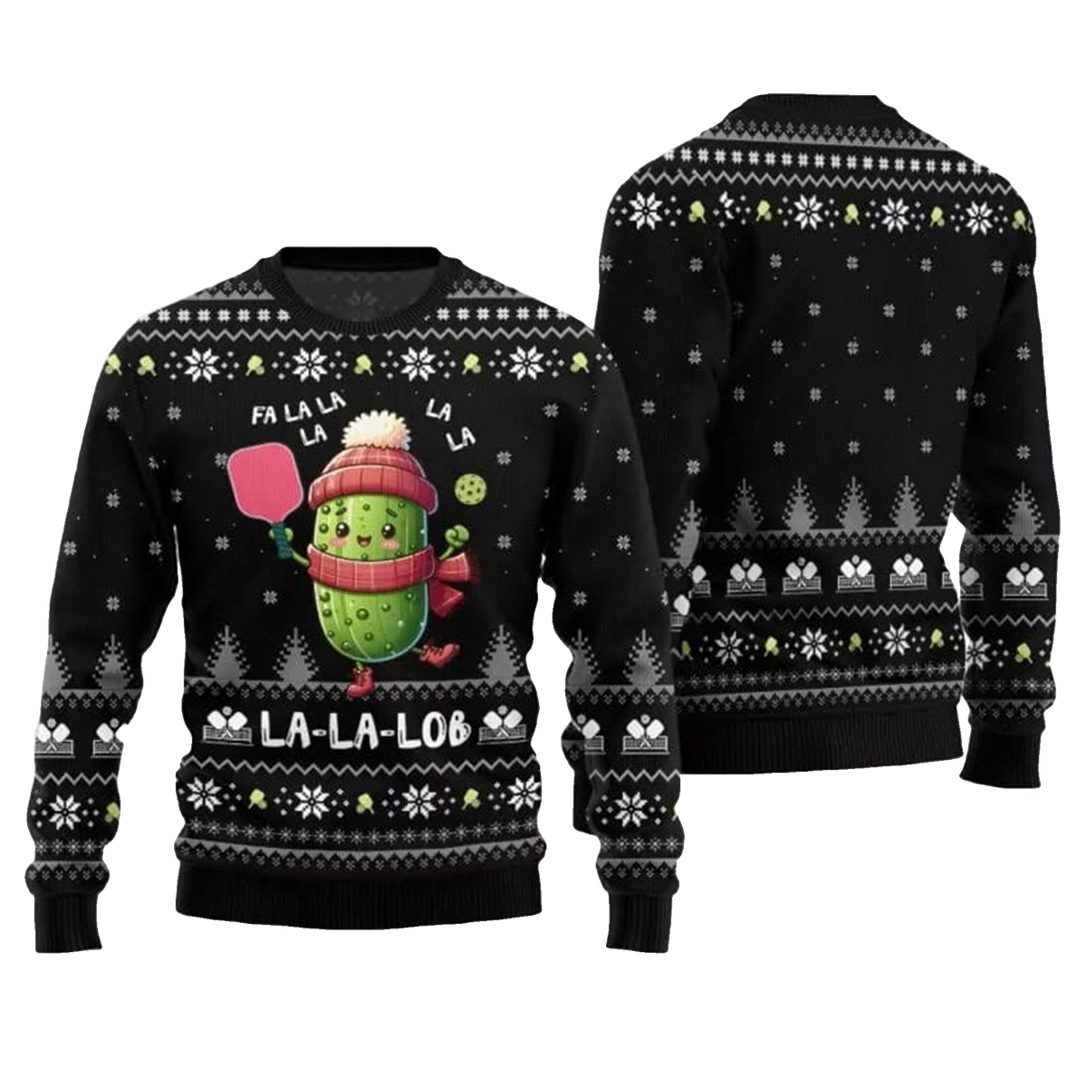 2026 Christmas Fa La Lob Pickleball Ugly Sweater - Moonbestprint