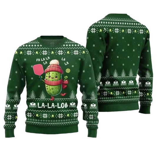 2026 Christmas Fa La Lob Pickleball Ugly Sweater - Moonbestprint
