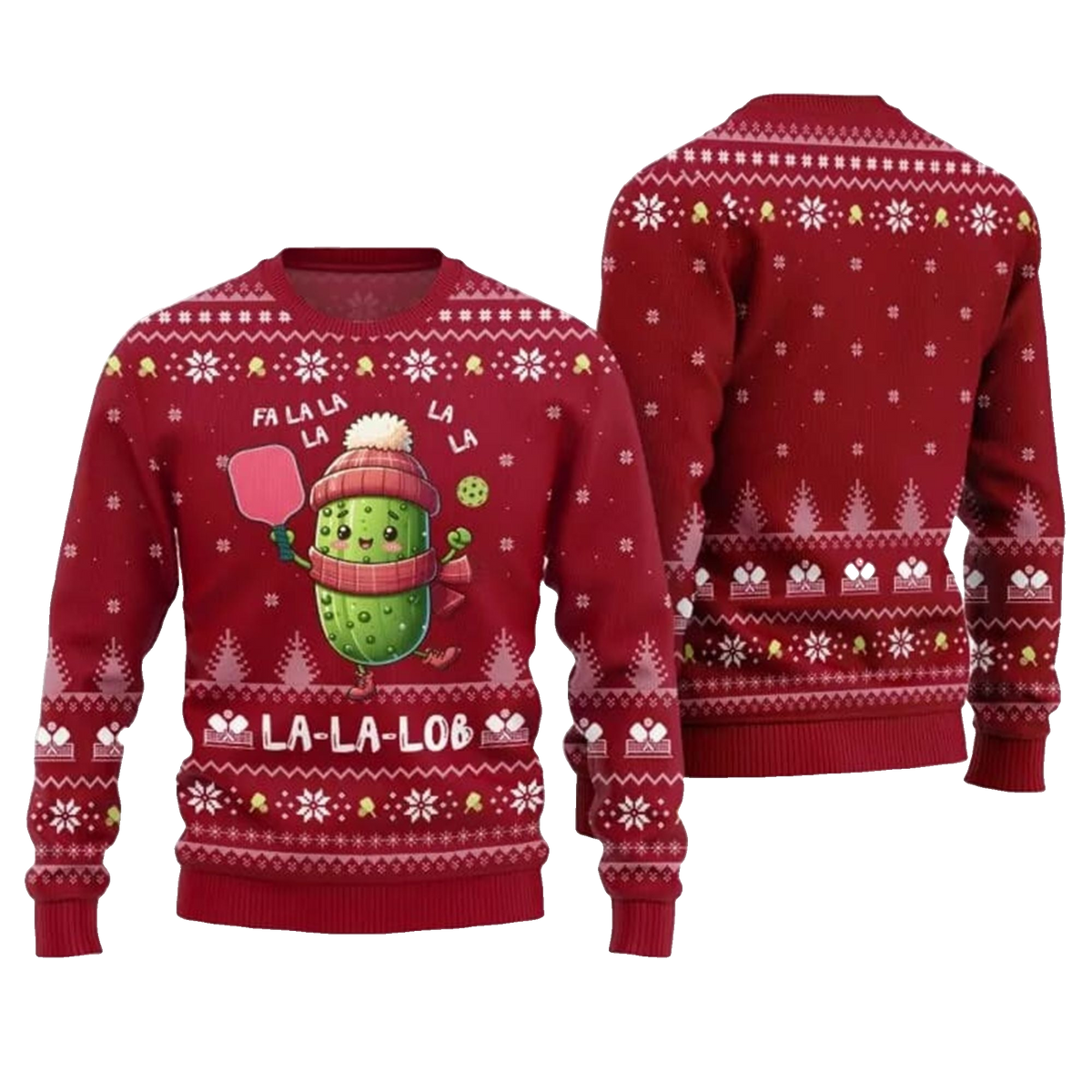 2026 Christmas Fa La Lob Pickleball Ugly Sweater - Moonbestprint