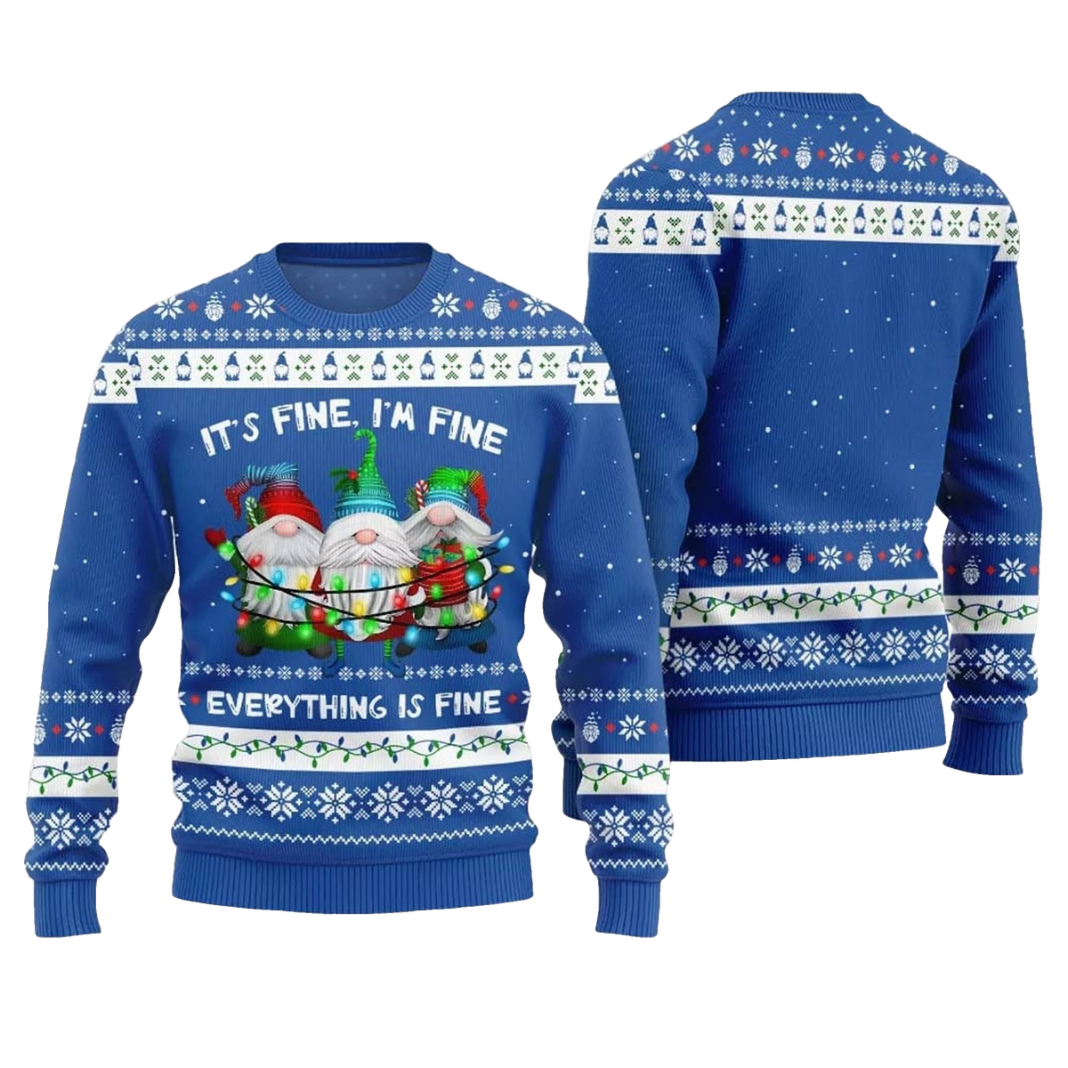 2026 Christmas Everything Is Fine Gnome Ugly Sweater - Moonbestprint
