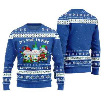 2026 Christmas Everything Is Fine Gnome Ugly Sweater - Moonbestprint