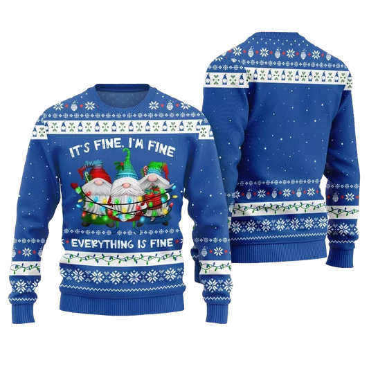 2026 Christmas Everything Is Fine Gnome Ugly Sweater - Moonbestprint