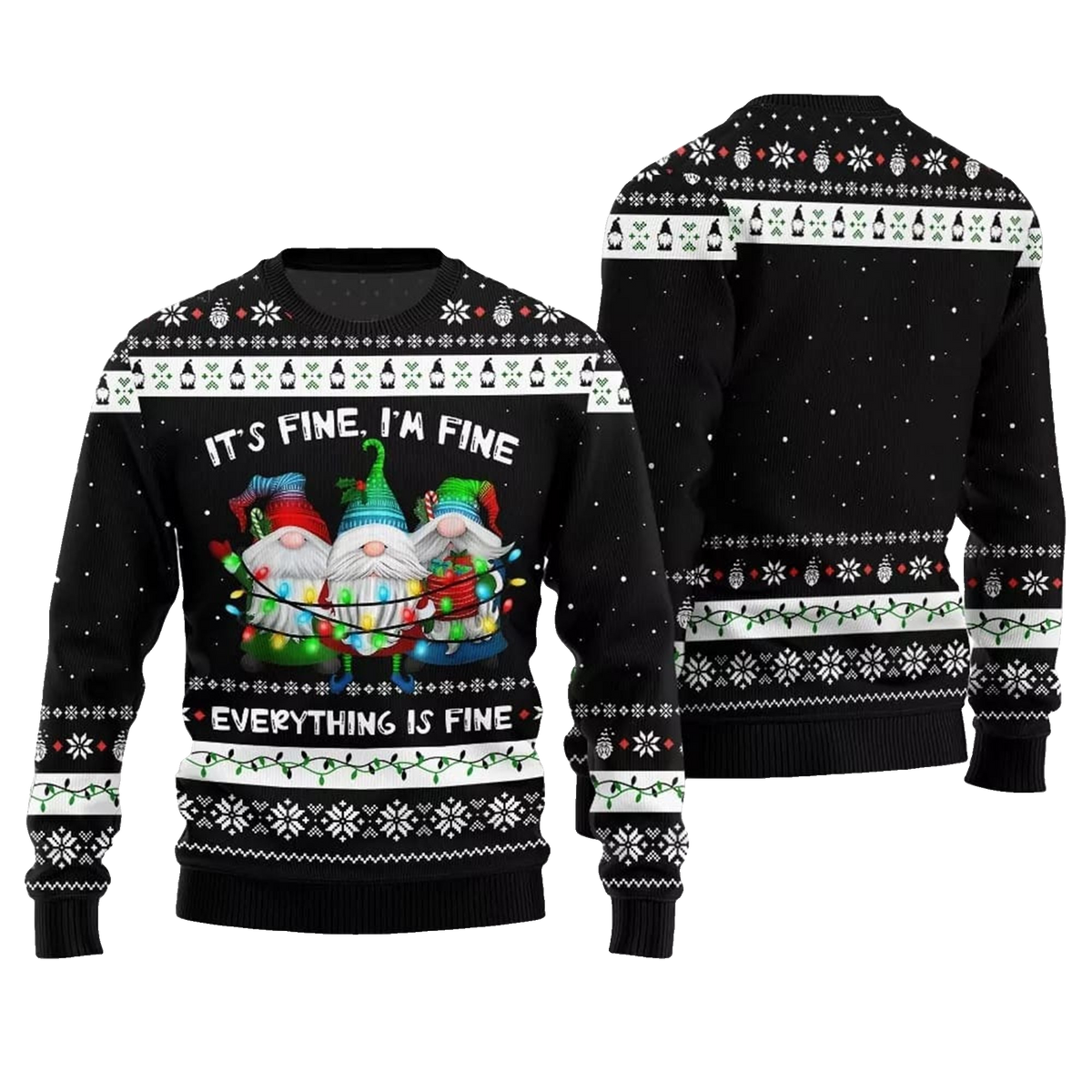 2026 Christmas Everything Is Fine Gnome Ugly Sweater - Moonbestprint