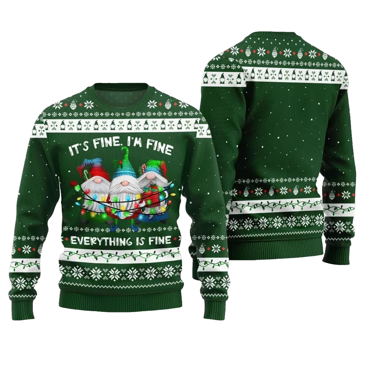 2026 Christmas Everything Is Fine Gnome Ugly Sweater - Moonbestprint