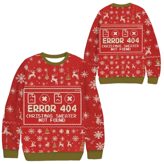 2026 Christmas Error 404 Christmas Sweater Not Found Ugly Sweater - Moonbestprint