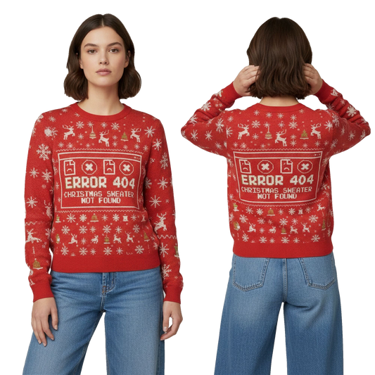 2026 Christmas Error 404 Christmas Sweater Not Found Ugly Sweater - Moonbestprint