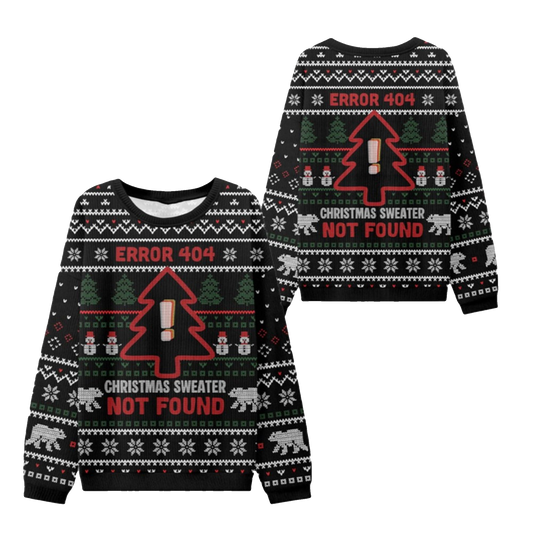 2026 Christmas Error 404 Not Found Ugly Sweater - Moonbestprint
