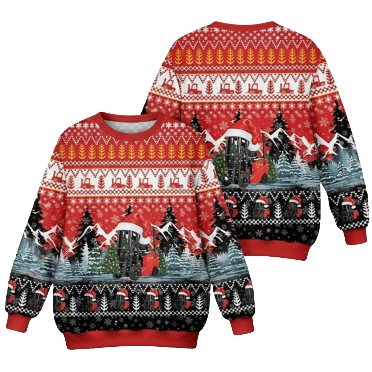 2026 Christmas Electric Forklift Ugly Christmas Sweater - Moonbestprint