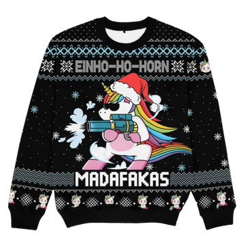 2026 Christmas Einho Ho Horn Madadakas Ugly Sweater - Moonbestprint
