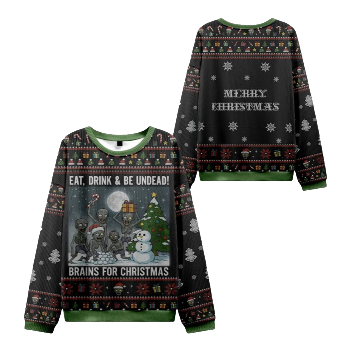 2026 Christmas Eat Drink Be Undead Ugly Sweater - Moonbestprint