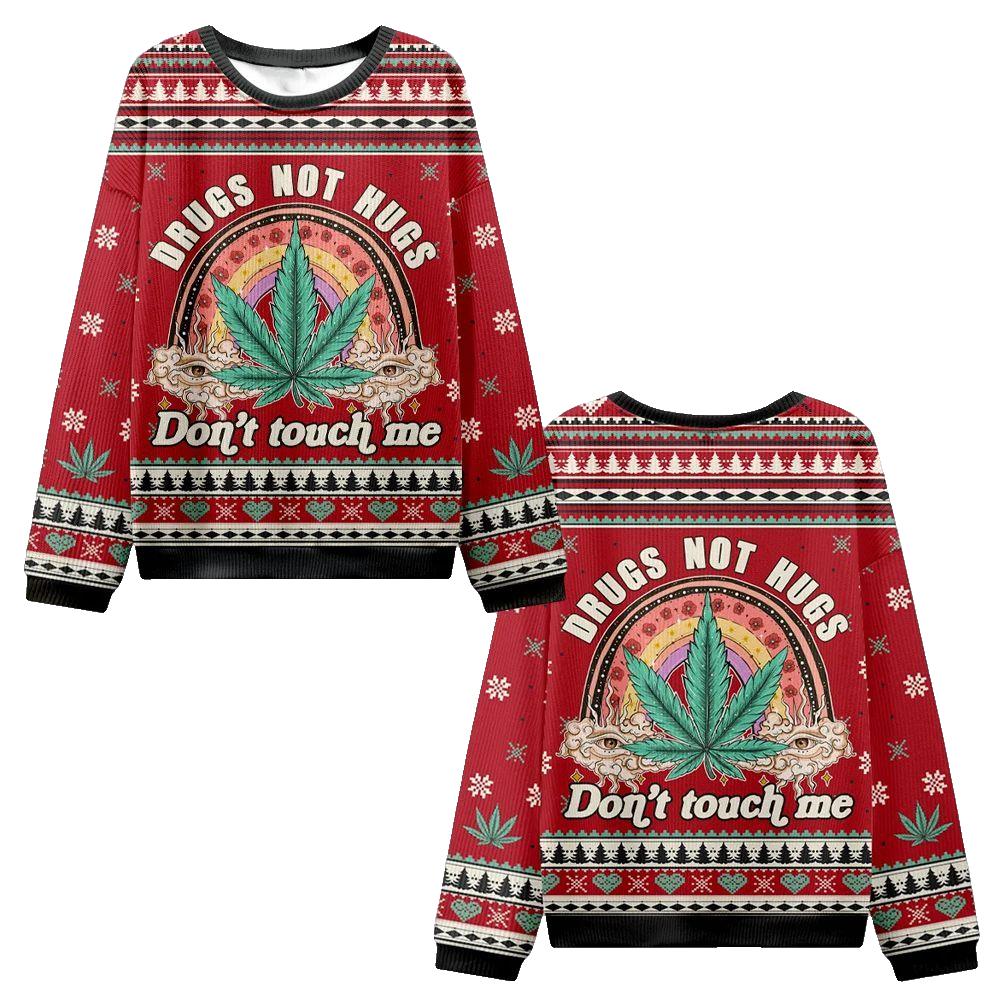 2026 Christmas Drugs Not Hugs Ugly Christmas Sweater - Moonbestprint
