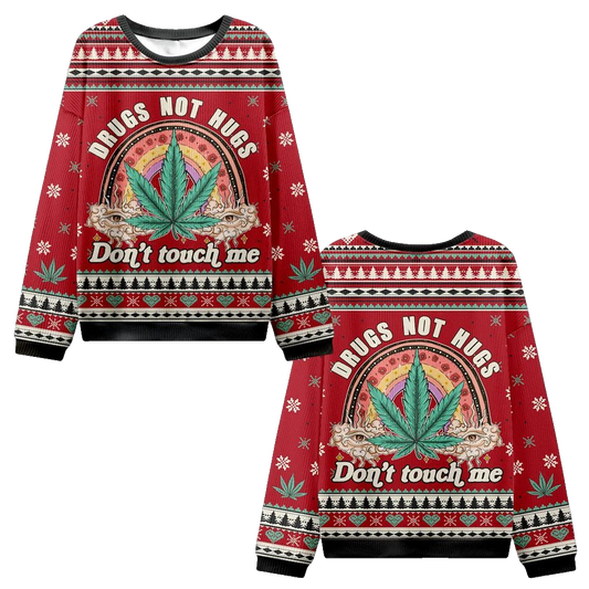 2026 Christmas Drugs Not Hugs Ugly Christmas Sweater - Moonbestprint