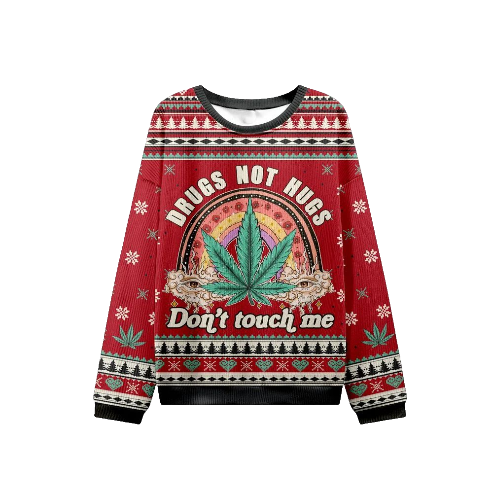 2026 Christmas Drugs Not Hugs Ugly Christmas Sweater - Moonbestprint