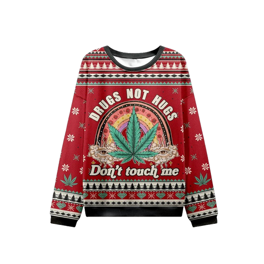 2026 Christmas Drugs Not Hugs Ugly Christmas Sweater - Moonbestprint