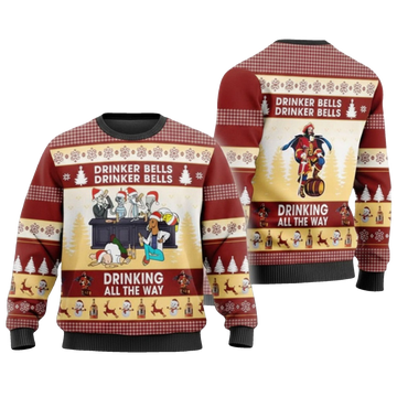 2026 Christmas Drinker Bells Captain Morgan Ugly Sweater - Moonbestprint