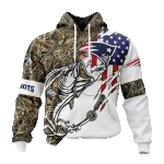 Personalized New England Patriots Fishing With Flag Of Usa AOP Hoodie - Moonbestprint