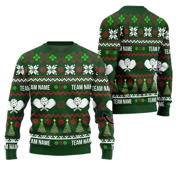 2026 Christmas Dominate The Dink Custom Team Name Pickleball Ugly Christmas Sweater - Moonbestprint