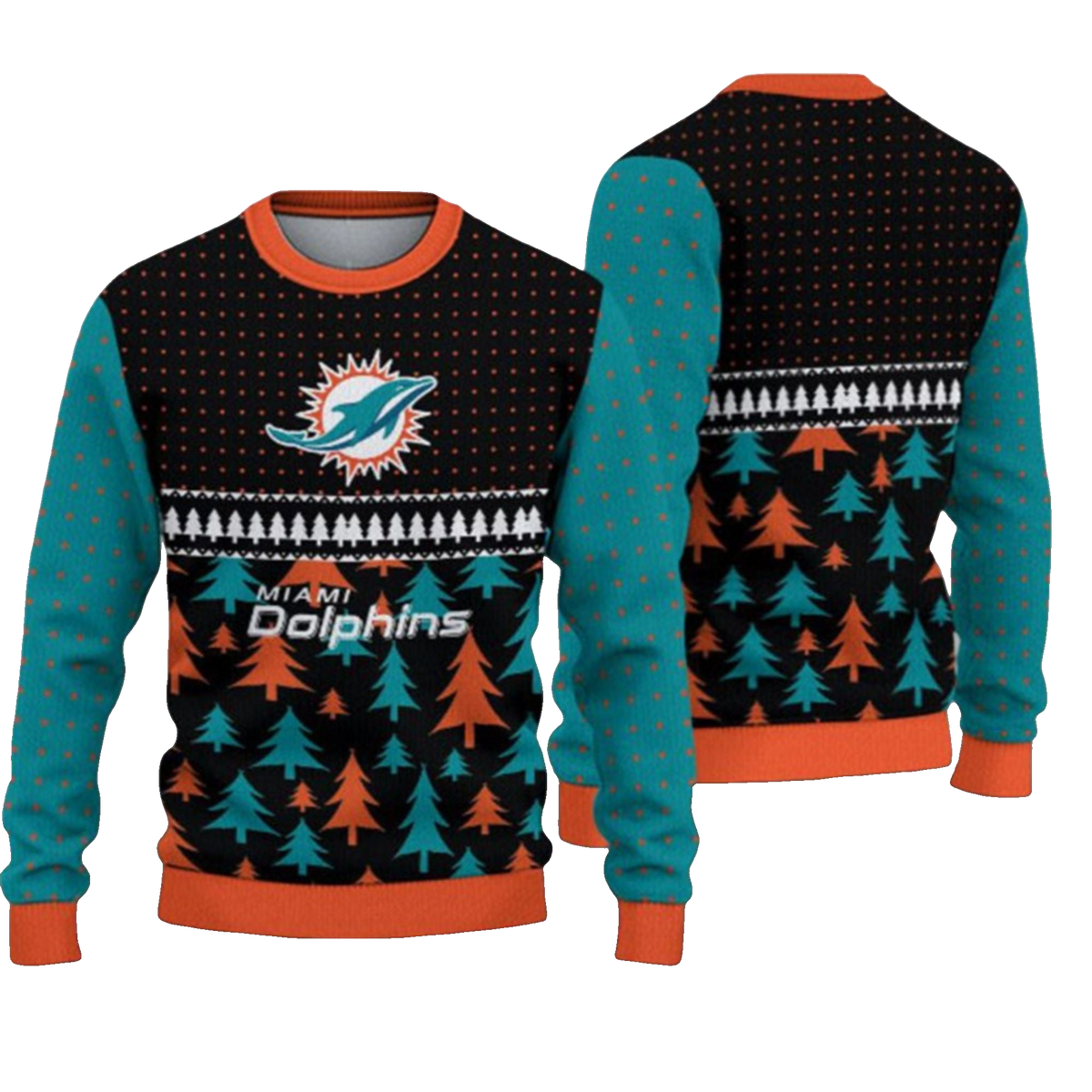2026 Christmas Dolphins Ugly Sweater - Moonbestprint