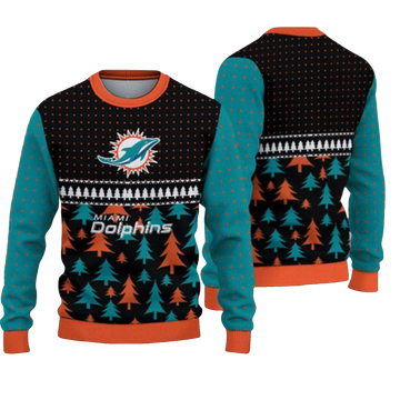 2026 Christmas Dolphins Ugly Sweater - Moonbestprint