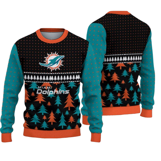 2026 Christmas Dolphins Ugly Sweater - Moonbestprint