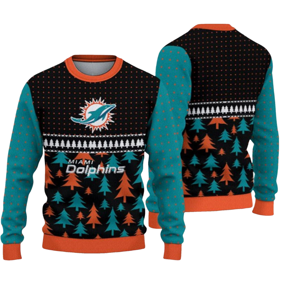 2026 Christmas Dolphins Ugly Sweater - Moonbestprint