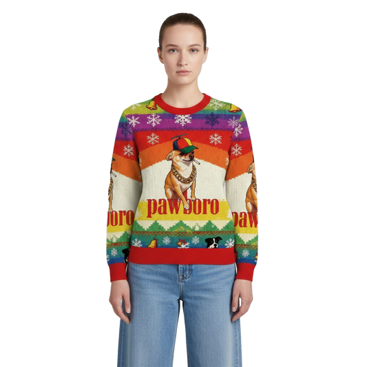 2026 Christmas Dog Smoking Meme Cigarette Ugly Sweater - Moonbestprint