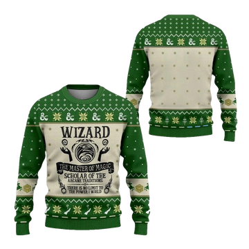 2026 Christmas DnD Wizard The Master Of Magic Ugly Sweater - Moonbestprint