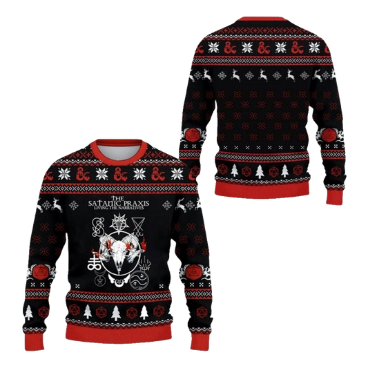 2026 Christmas DND The Satanic Praxis Ugly Sweater - Moonbestprint