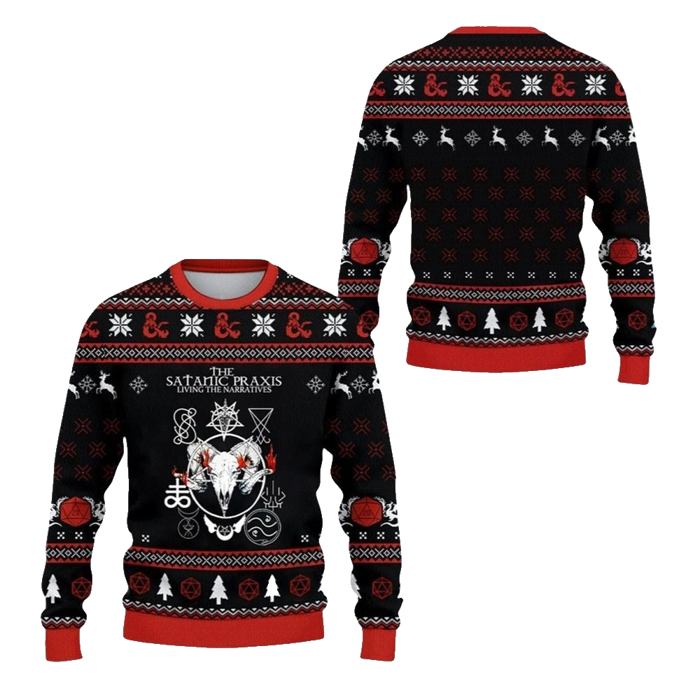 2026 Christmas DND The Satanic Praxis Ugly Sweater - Moonbestprint
