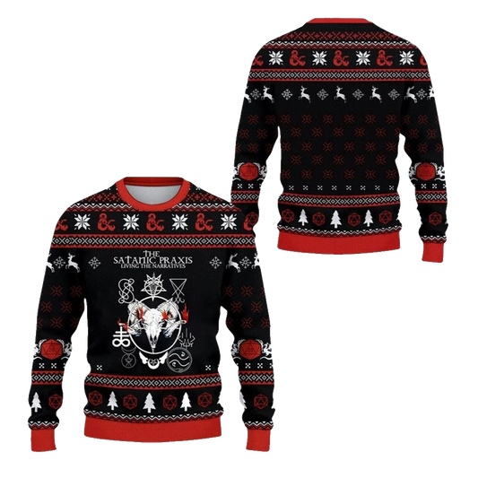 2026 Christmas DND The Satanic Praxis Ugly Sweater - Moonbestprint
