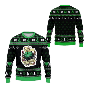 2026 Christmas DND Roll Initiative Ugly Sweater - Moonbestprint