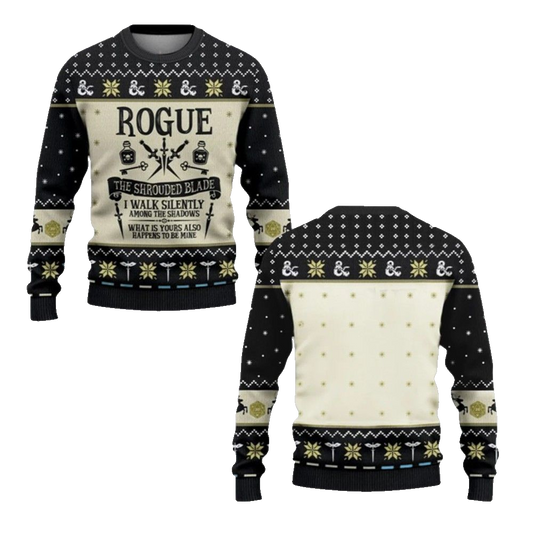 2026 Christmas Dnd Rogue The Shrouded Blade Ugly Sweater - Moonbestprint