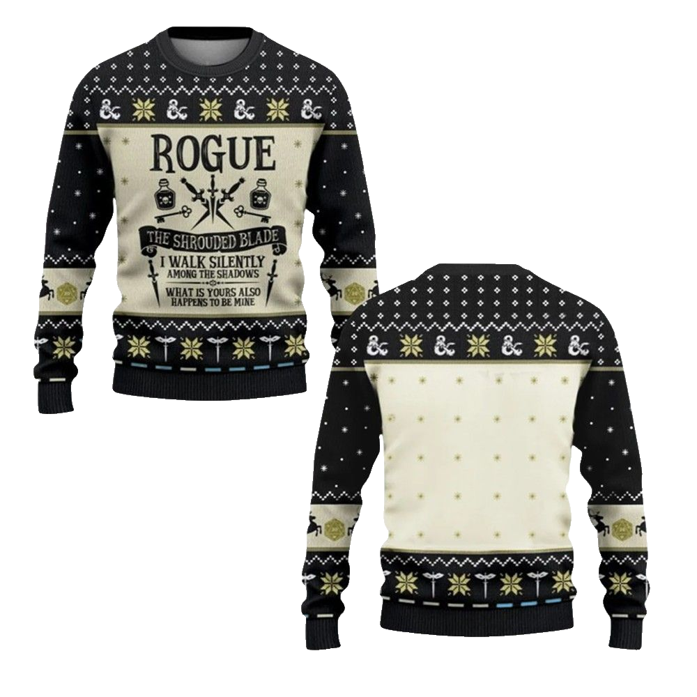 2026 Christmas Dnd Rogue The Shrouded Blade Ugly Sweater - Moonbestprint