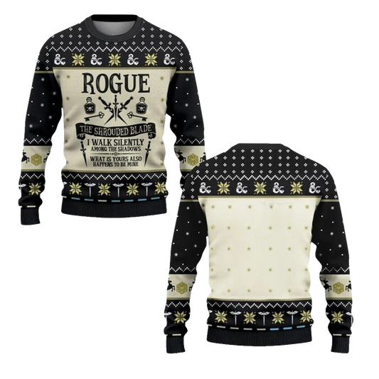 2026 Christmas Dnd Rogue The Shrouded Blade Ugly Sweater - Moonbestprint