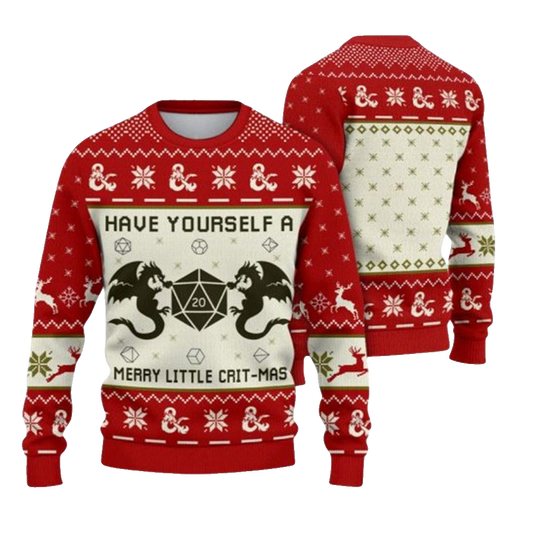 2026 Christmas DND Have Yourself A Merry Little Crit-Mas Ugly Sweater - Moonbestprint
