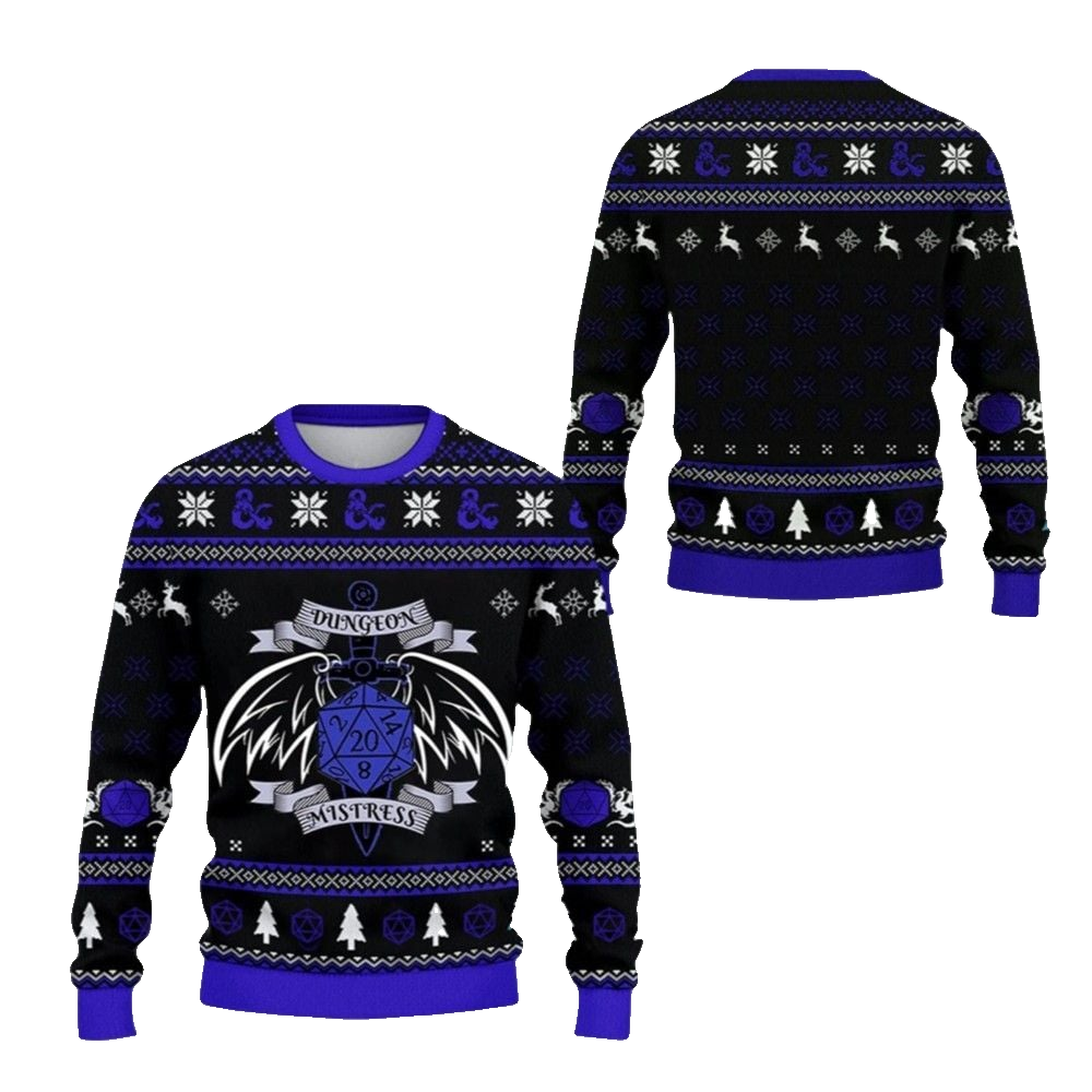 2026 Christmas DND Dungeon Mistress Ugly Christmas Sweater - Moonbestprint