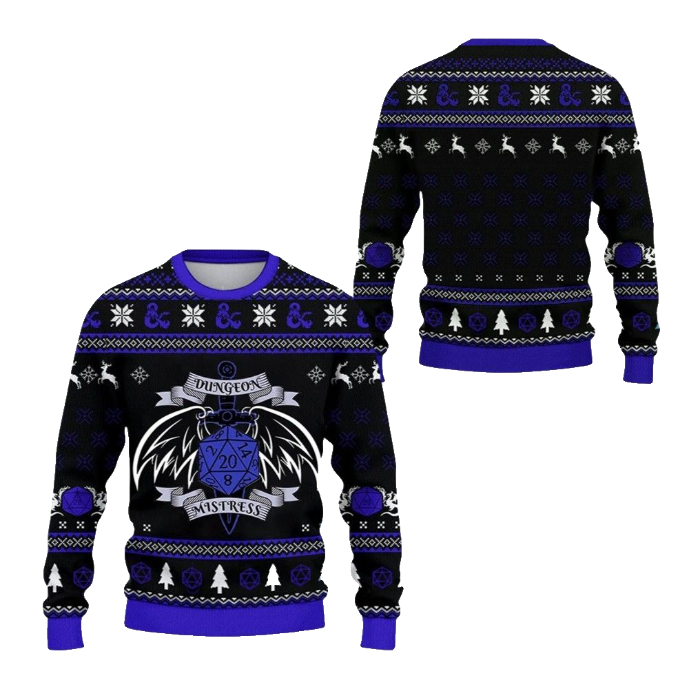 2026 Christmas DND Dungeon Mistress Ugly Christmas Sweater - Moonbestprint
