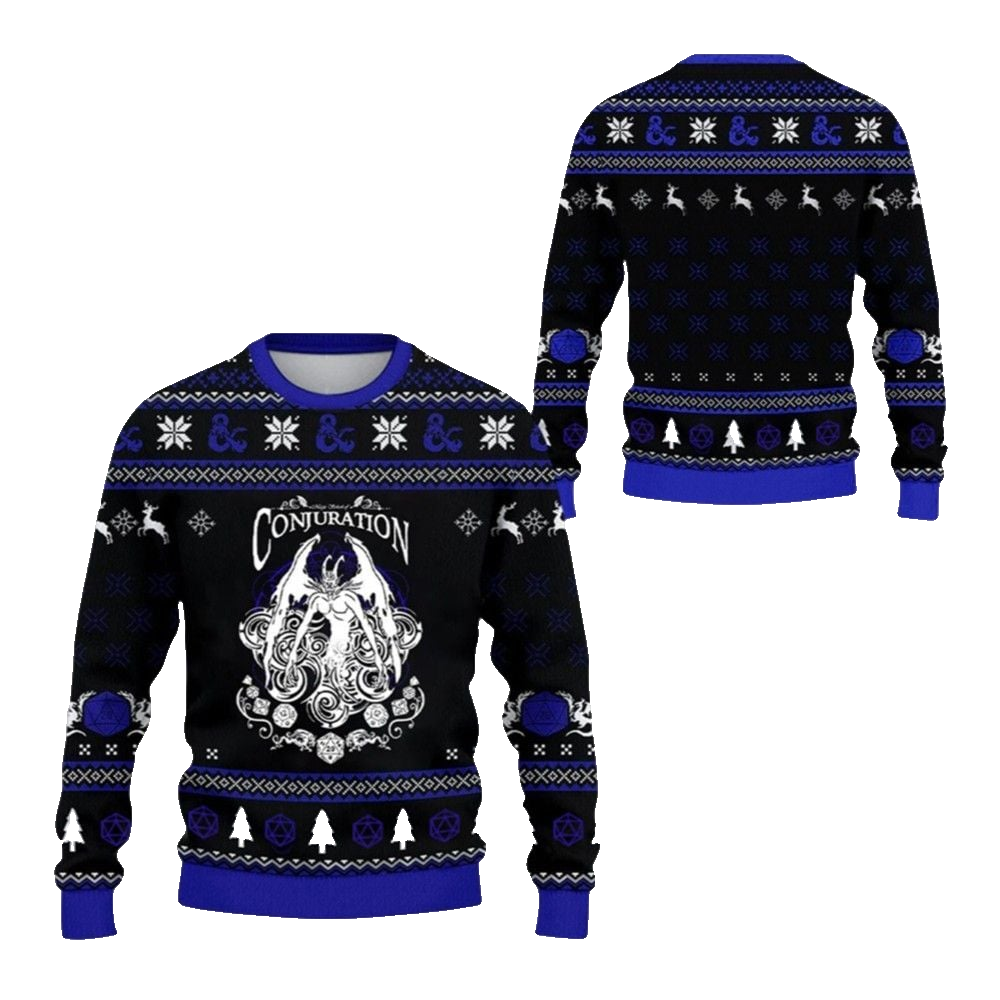 2026 Christmas DnD Conjuration Ugly Christmas Sweater - Moonbestprint