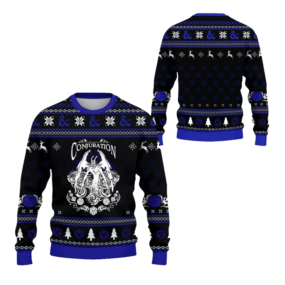 2026 Christmas DnD Conjuration Ugly Christmas Sweater - Moonbestprint