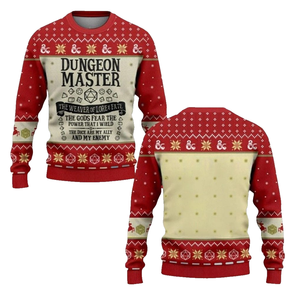 2026 Christmas DND Dungeon Master The Weaver Of Lore & Fate Ugly Sweater - Moonbestprint