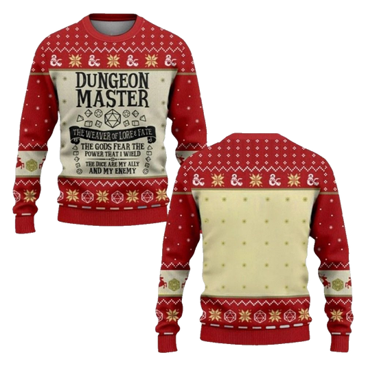 2026 Christmas DND Dungeon Master The Weaver Of Lore & Fate Ugly Sweater - Moonbestprint