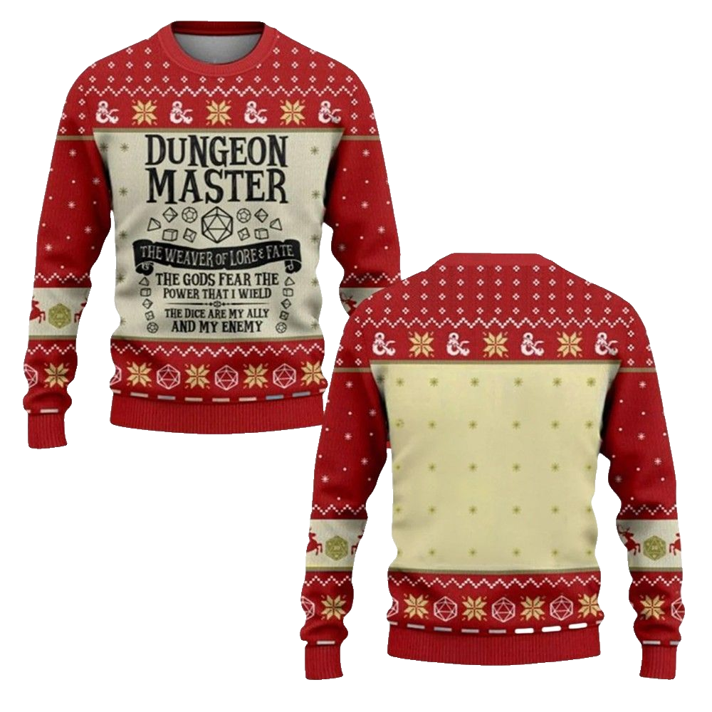 2026 Christmas DND Dungeon Master The Weaver Of Lore & Fate Ugly Sweater - Moonbestprint