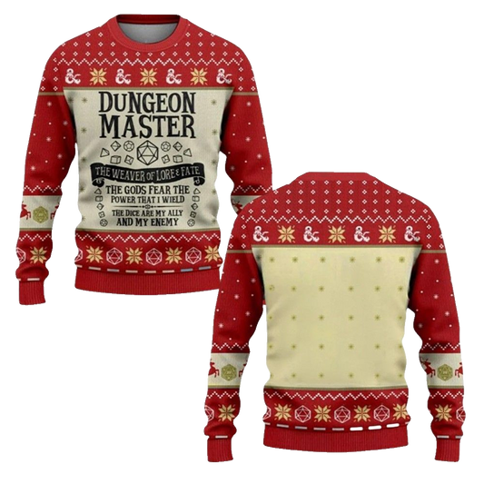 2026 Christmas DND Dungeon Master The Weaver Of Lore & Fate Ugly Sweater - Moonbestprint