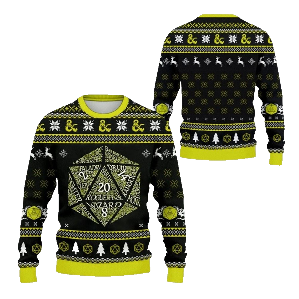 2026 Christmas DnD Classes Ugly Christmas Sweater - Moonbestprint