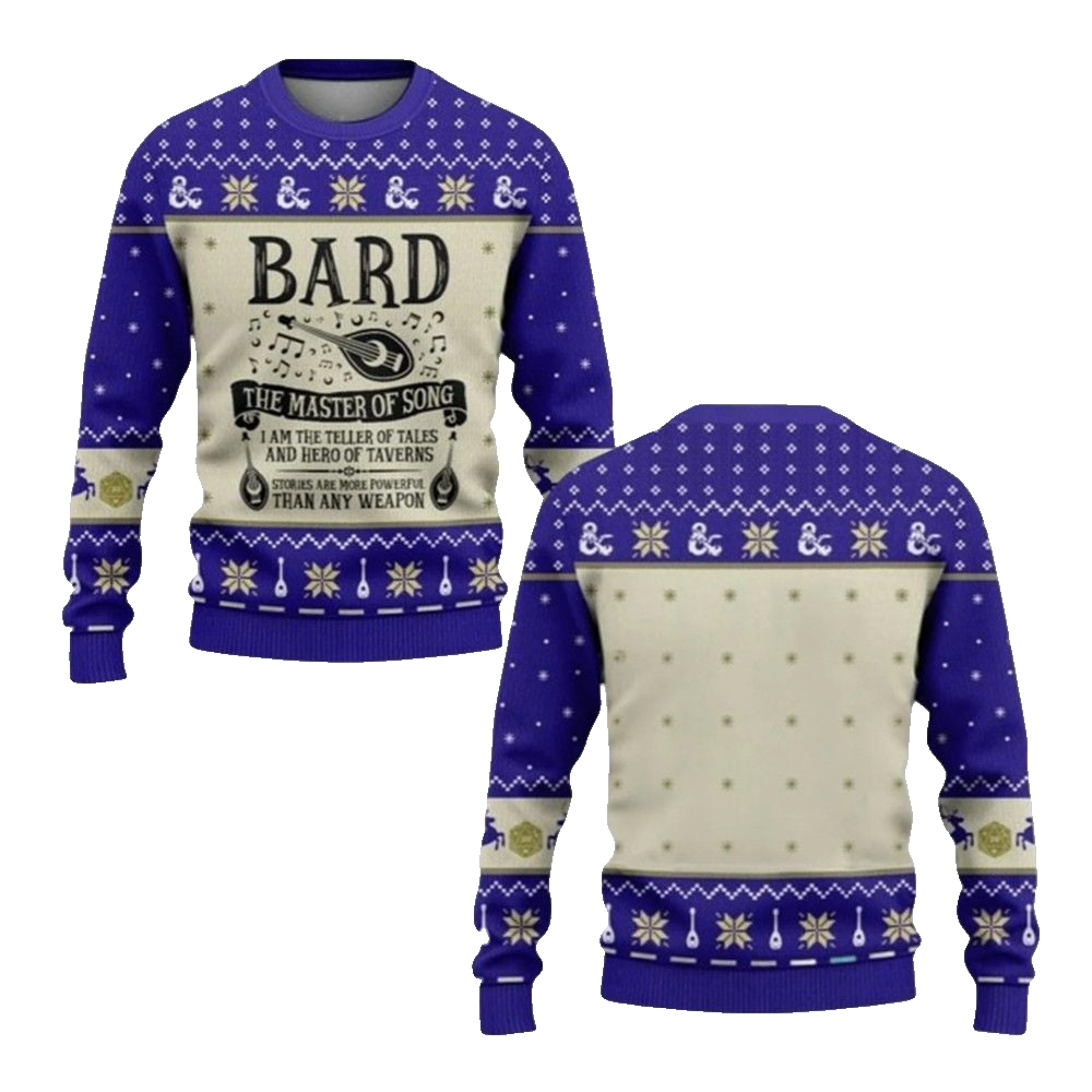 2026 Christmas DND Bard The Master Of Song Ugly Sweater - Moonbestprint