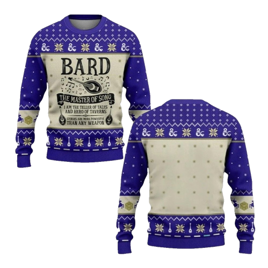 2026 Christmas DND Bard The Master Of Song Ugly Sweater - Moonbestprint