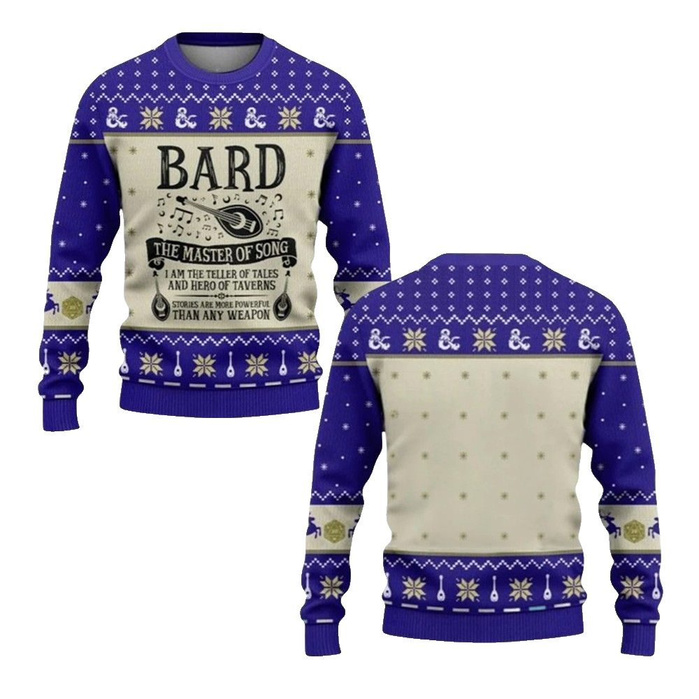 2026 Christmas DND Bard The Master Of Song Ugly Sweater - Moonbestprint
