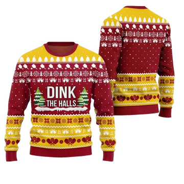 2026 Christmas Dink the Halls Ugly Christmas Sweater - Moonbestprint
